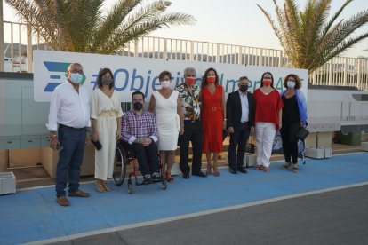 Concejales del Grupo Municipal Socialista a su llegada al Muelle de Levante.