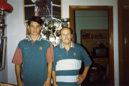 Con Fernando Serra, su entrenador.