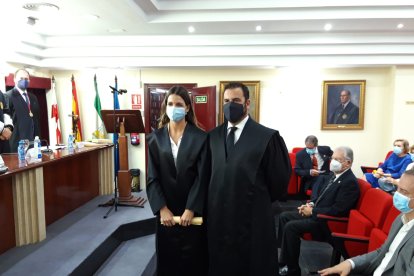 Águeda Pérez Ortega y su padrino Miguel Jesús García Gallardo