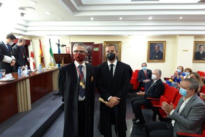 Francisco Daniel Ruiz Fernández y su padrino Juan Luis de Aynat Bañón