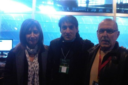 Junto al inolvidable speaker del FC Barcelona.