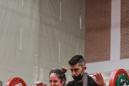 El gesto del esfuerzo para vencer.