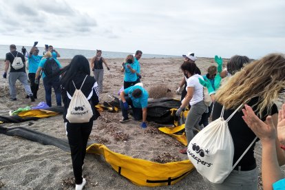 150 personas se han juntado en la playa del Faro del Sabinal, en Punta Entinas.