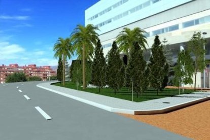 Recreación de cómo quedará la entrada a los dos hospitales