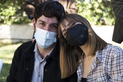 Antonio Araque y Aura Garrido, este martes en El Pocico, en Aguadulce.