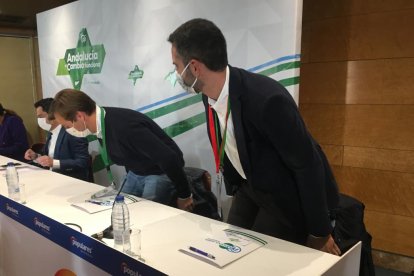 El alcalde de Almería, antes de empezar la reunión del Comité Ejecutivo, del que es portavoz.