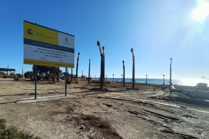Entrada a la zona de obras señalizada
