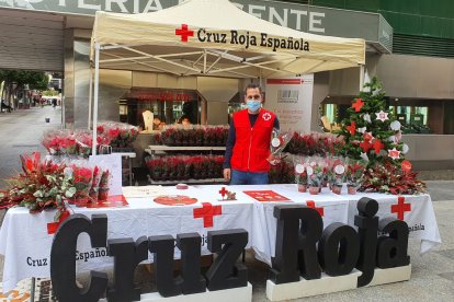 Stand de Cruz Roja en el centro.