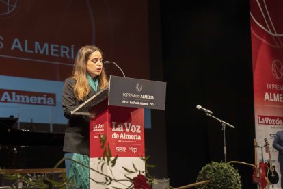 Laura Martínez, durante su discurso de bienvenida.