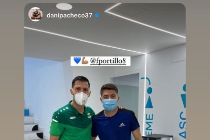 Portillo entrenando con Dani Pacheco.