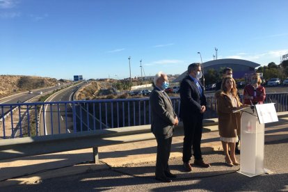 La ministra antes de la rueda de prensa.