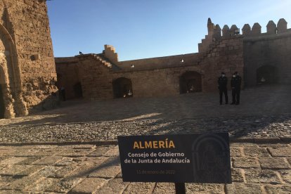 Señalización en la Alcazaba de Almería.