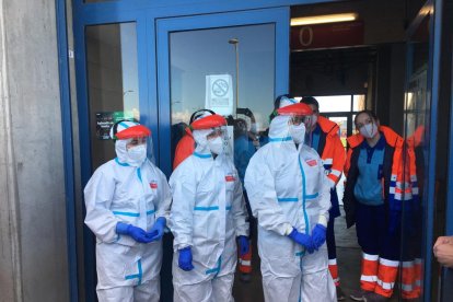 Un grupo de sanitarios.