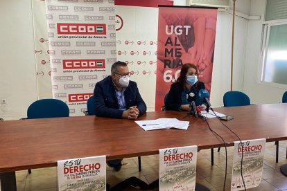 Antonio Valdivieso y Carmen Vidal, de CCOO y UGT, respectivamente.