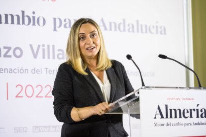 Marifrán Carazo Villalonga, consejera de Fomento, Infraestructuras y Ordenación del Territorio de la Junta, durante su intervención.