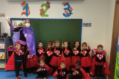 El centro volcado con la bienvenida de Rocío.