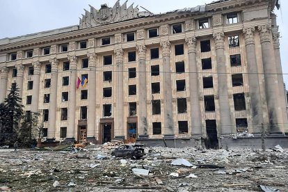El edificio del Ayuntamiento de Kharkiv.