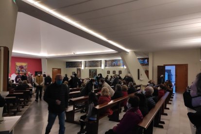 Interior de la iglesia de Montserrat en el acto del Miércoles de Ceniza.