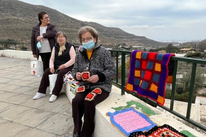 Mostrando los paños desde un mirador.