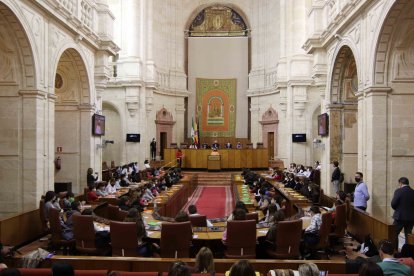 Alumnos del colegio SEK Alborán son \'diputados por un día\'.