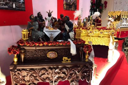 Detalle del canasto del paso de la Hermandad de la Cena.