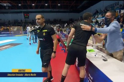 En la pista de la semifinal de la Copa del Rey.