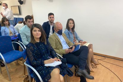 Los diputados provinciales Ángeles Martínez, José Antonio García y Carmen Belén López.