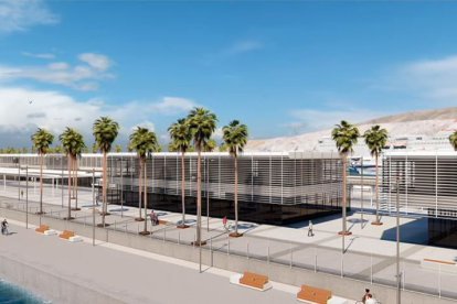 Vista del Muelle de Levante desde el dique que se destinará a cruceros