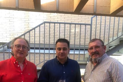 Tomás Gómez, Antonio Aguilar y Pedro Sánchez.