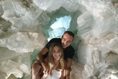 Ana Soria y Enrique Ponce en su visita.