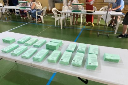Papeletas verdes para la jornada electoral de este domingo.