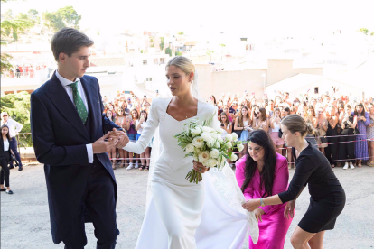 Teresa Andrés con su precioso vestido de novia. 