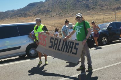 Protesta en Las Salinas.