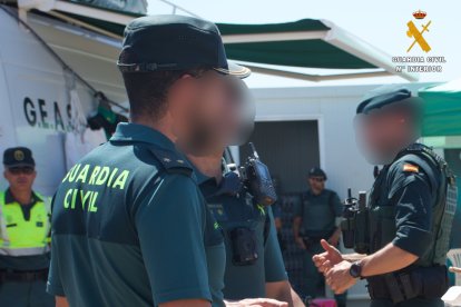Equipo de la Guardia Civil en la presentación para los dispositivos de seguridad del Dreambeach 2022