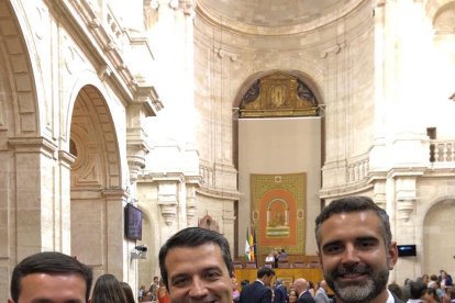 Desde la izquierda, el presidente de la Diputación de Almería y los alcaldes de Córdoba y Almería.