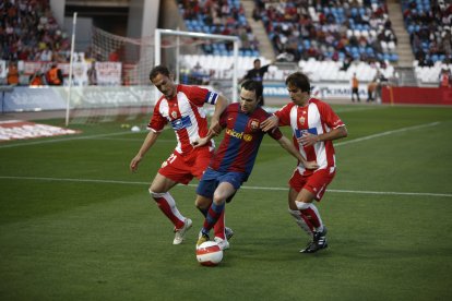Andrés Iniesta no lo tuvo fácil en Almería.