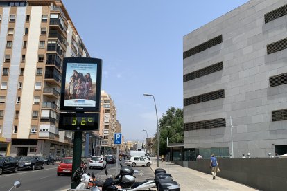 Termómetro en los Juzgados de Almería.