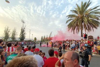 La afición rojiblanca en el Power Horse.