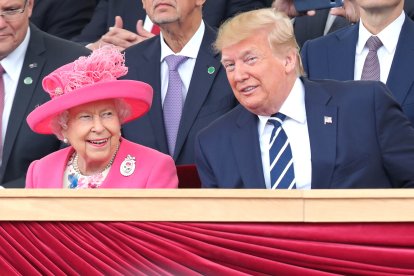 Isabel II y Donald Trump, en junio de 2019.