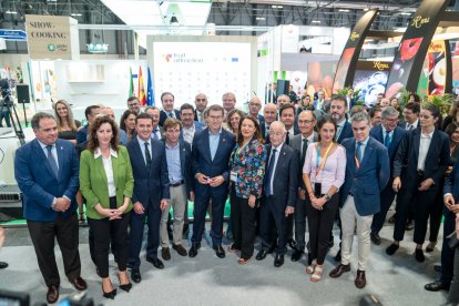 Cargos institucionales de Almería, con el presidente nacional de PP, Alberto Núñez Feijóo.
