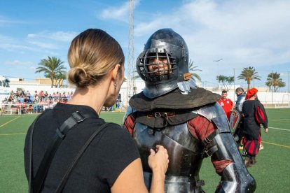 Hubo un espectáculo de batalla medieval.