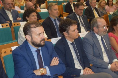 El magistrado Gonzalo Alcoba, el juez decano David Villagre y el fiscal jefe José María López.