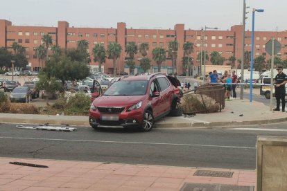 Uno de los vehículos implicados.