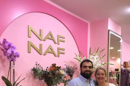 Mamen Mezquita con Antonio Fernández, su pareja y \