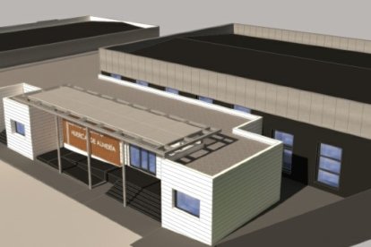 Recreación del espacio deportivo visto en conjunto desde arriba