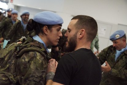 Momentos antes de partir.