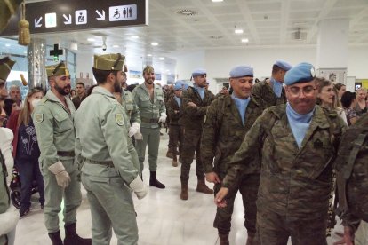 Los legionarios, durante este domingo.
