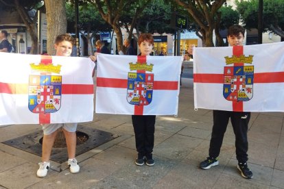 Niños con la bandera