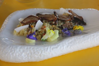 El pulpo seco con couscous.