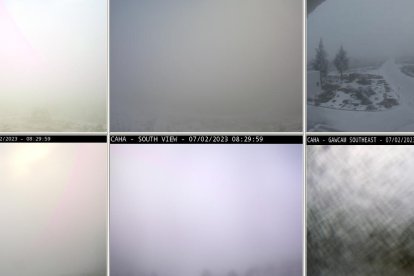 Imágenes del observatorio del Calar Alto que también amanecía nevado.